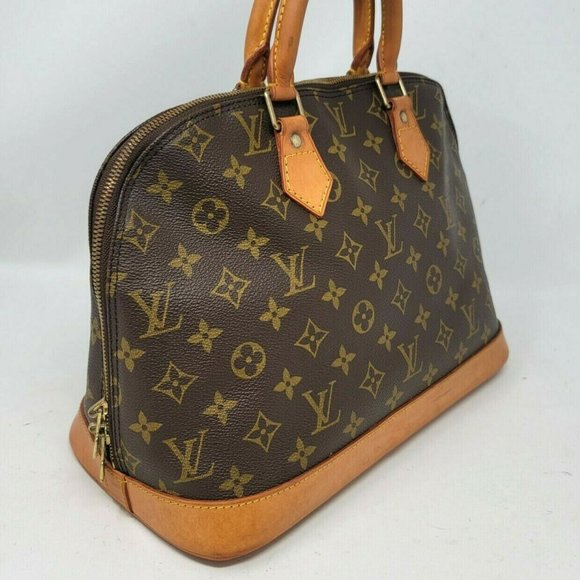 Louis Vuitton Alma PM Monogram Canvas Leather Hand Bag Authentic Vintage VI0914 - Picture 4 of 12
